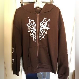 SHEIN Brown Skeleton Heart Hoodie